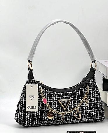 torba za pse pepco: GUESS ženska torbica – tweed hobo/shoulder model - Materijal — 1