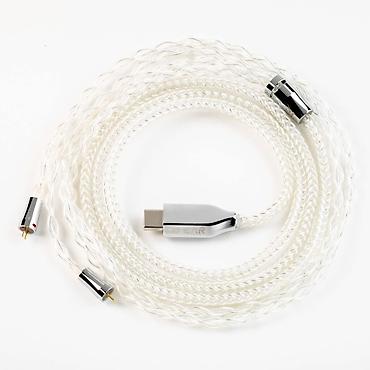 Аудиотехника: Кабель KBear 0.78mm 2Pin Type-C Плетеный кабель без микрофона, для — 2