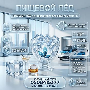 Пищевой лёд для бизнеса Ассортимент пищевого льда для напитков at lalafo.kg Пищевой лёд для бизнеса Ассортимент пищевого льда для напитков