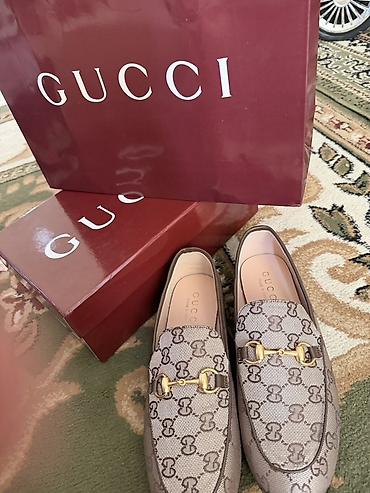 Женская обувь: Лоферы, 37, Gucci, Новый, цвет - Бежевый, Самовывоз — 1