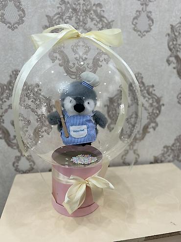 Подарки и сувениры: Подарочные композиции в прозрачном шаре с мягкой игрушкой - — 3