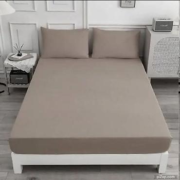 Posteljina: Elastična navlaka za dušek (fitted čaršav) sa jastučnicama - — 5