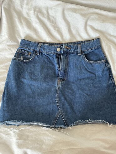 длинная джинсовая юбка: Юбка, Модель юбки: Прямая, Мини, Джинс, Высокая талия