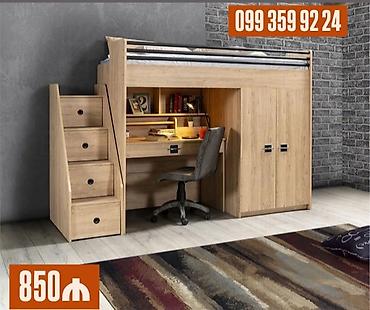 Çoxfunksiyalı uşaq/yeniyetmə mebel dəsti – loft tipli çarpayı, iş