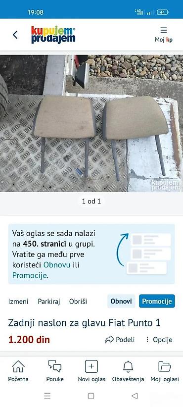 Delovi enterijera: NASLONI ZA GLAVU OPEL CORSA B PREDNJI I ZADNJI PUNTO 1 | Cena za par — 3