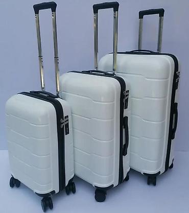 Putni koferi i torbe: Set kofera – 3 komada, beli, tvrda školjka - Tvrdi ABS/PC tip kofera — 7