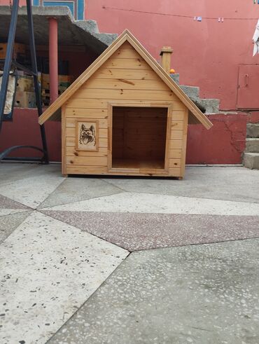 Yuvalar: Taxta it evi - Material: təbii ağacdan yığılma, iç və çöl səthləri — 2