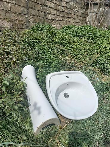 Santexnika: Pilləli keramika əl-üz yuma lavabosu – pedestallı model canaq ətraflı — 1