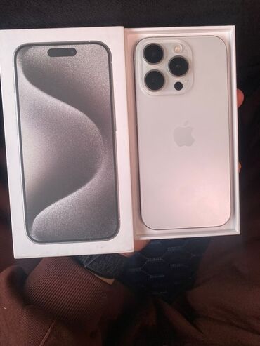 самсунг бишкек телефон: IPhone 15 Pro, Б/у, 128 ГБ, White Titanium, Коробка, 87 %
