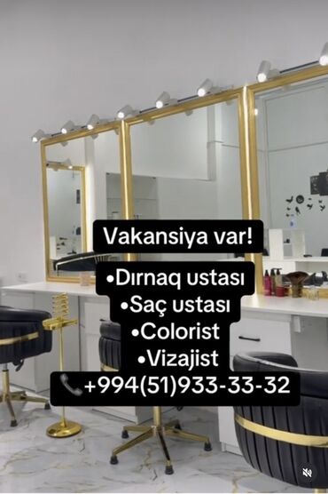 Математика: Gözəllik studiyasında iş imkanları! Aşağıdakı sahələr üzrə