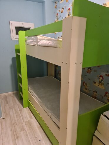 Uşaq və gənc otağı üçün dəstlər: Uşaq üçün ikimərtəbəli çarpayı dəsti Ünvan AAAF park - Rəng: açıq krem