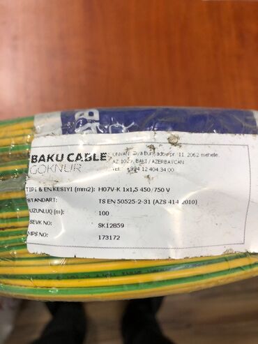 Kabel: Elektrik kabel, Ünvandan götürmə, Pulsuz çatdırılma, Zəmanətsiz, Kredit yoxdur