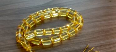 Təsbehlər: 100% təbii,bütöv daş kəhrəba!33 ədəd parlaq limon rəng,şəffaf kəhrəba — 2