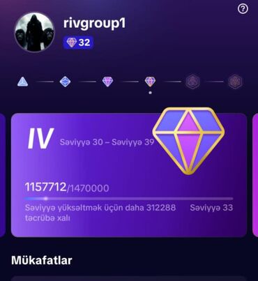 Qazanlar: 32 Lv 17k takibli Tiktok profili satılır