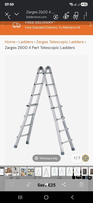 Nərdivanlar: Məhsul: Zarges Combi‑Master DX kombinə edilmiş nərdivan Təsvir: - — 8