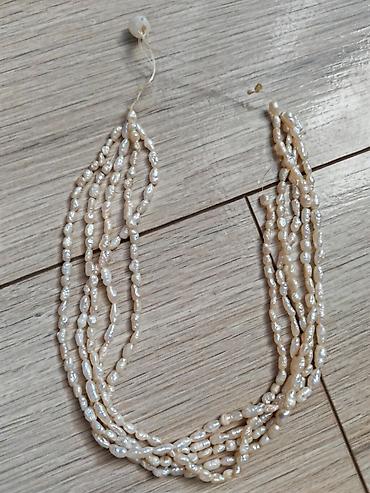 5qat qədimi təbii mirvari boyunbağı - Material: təbii, qeyri-bərabər