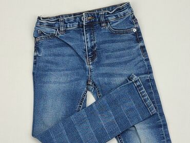 jeansy czarne z przetarciami: Spodnie jeansowe, Next, 5-6 lat, 110/116, stan - Dobry