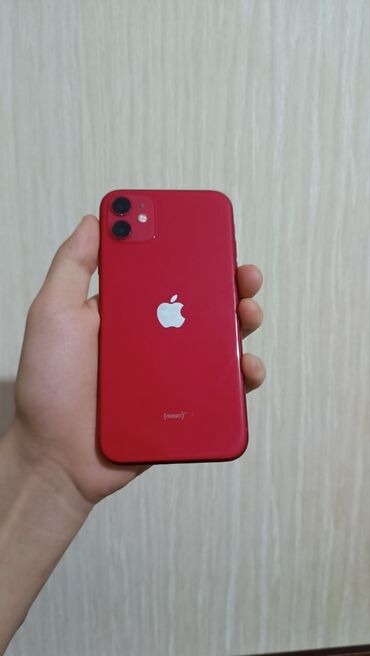 Apple iPhone: IPhone 11, Б/у, 64 ГБ, Красный, Чехол, Кабель, 72 %