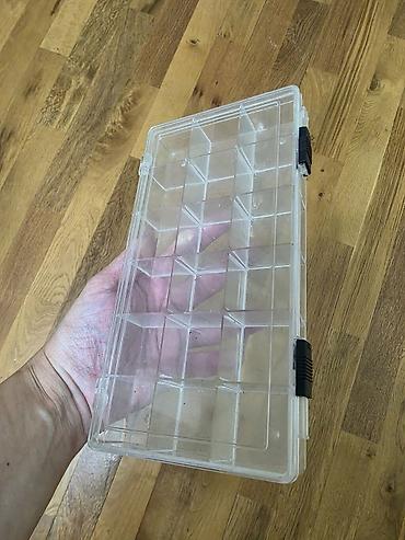 Şəffaf plastik çoxbölməli saxlama qutusu 2eded ikisi birlikde 5 man -
