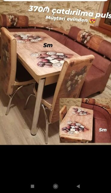 ✔️Sifarişlə ✔️Türk istehsalı🇹🇷 ✔️Kuxna üçün stol stul dəsti ✔️künc