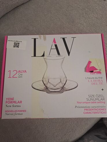 бутыль стеклянная 50 литров: Çay dəsti, rəng - Qızılı, Şüşə, 12 nəfərlik, Türkiyə