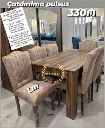 Divanlar: Qonaq otağı üçün, Yeni, 6 stul