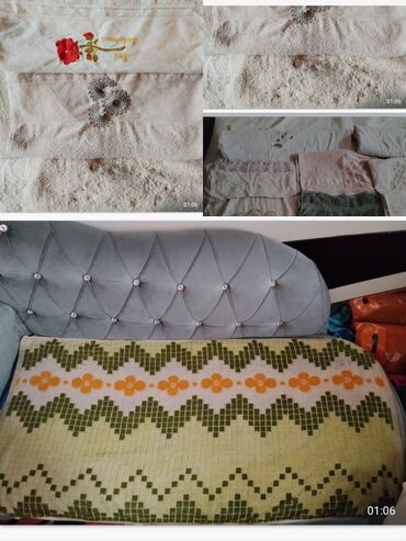 Kurtkalar: Məhsul: Dəsmal və yastıq/örtük dəsti Tərkib: - Müxtəlif ölçülü 12+ — 3