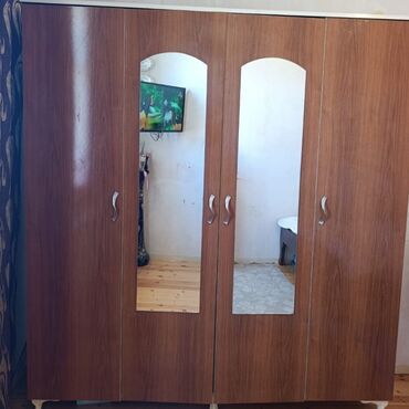 шкаф в прихожую: İşlənmiş, Açılan, 4 qapılı Düz dolab, Qarderob, paltar dolabı