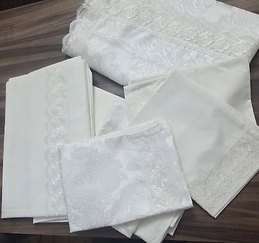 carpayı dəsti: Fransız Dantelli “Lalezar” Gəlin Dəsti – 7 parça, krem rəng Zərif — 3