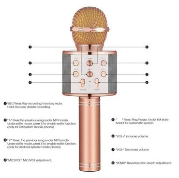 Mikrofoni: Mikrofon karaoke WS-858 Cena 1700din Dostupan u više boja! svetlo — 4