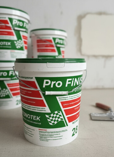 набор для полировки: Шпатлевка финишная Stenotek Pro Finish в ведре 28 кг. Подходит для