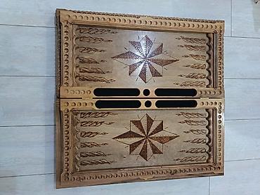 Nərdlər: Ağac oyma nərd/şahmat dəsti - Material: massiv ağac, əl oyma naxışlar — 1