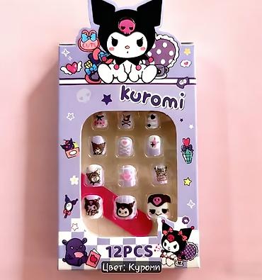 magic glip: Накладные ногти Kuromi, 12 шт. - Дизайн: тематические принты Kuromi в — 1