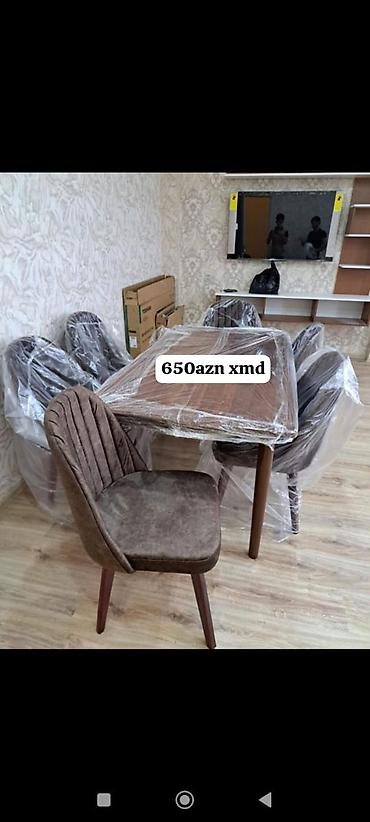 otaq qaplar: Yemək masası və stul dəsti - Dəst: 1 ədəd düzbucaq formalı yemək — 1