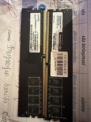 8gb ram 2400 mts: Məhsul: DDR4 RAM modulları (2 ədəd) - Brendlər: Apacer və TeamGroup — 2