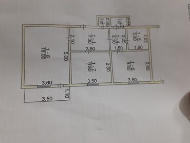 ипотека двухкомнатная квартира: 2 бөлмө, 54 кв. м, Жеке план, 1 кабат