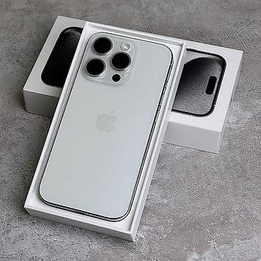 IPhone 15 Pro, Б/у, 256 ГБ, White Titanium, Защитное стекло, Чехол, Коробка, 86 %