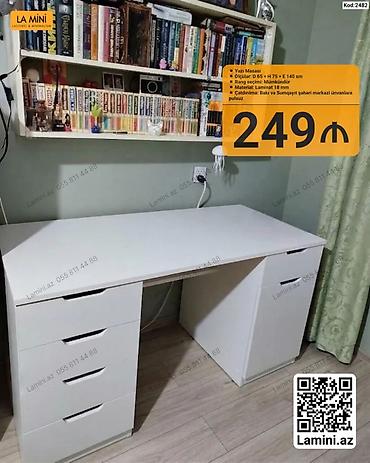 Sifarişlə mebel: Düz masa, Stulsuz, Polkalı, Siyirməli, Sadə laminat — 1