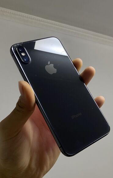 Apple iPhone: IPhone X, Б/у, 64 ГБ, Blue Titanium, Чехол, 70 %