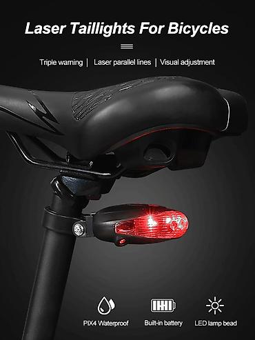 velosiped isiqlari: Velosiped üçün ön fənər və arxa lazer stop işığı. lazer işıq batareya🔋 — 5