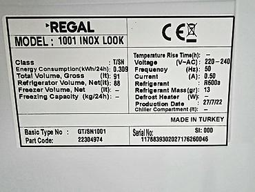Soyuducular: Soyuducu Regal Model: 1001 Türkiyə istehsalı Rengi: Ağ Ses səviyyəsi — 17