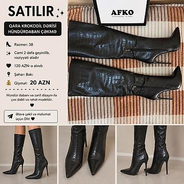 qara botinkalar: Məhsul: Qadın ayaqqabıları və çəkmələri (razmer 38) 1) Ağ dizüstü — 3