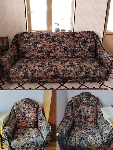 kreslo islenmis: İşlənmiş, Divan-kravat, 2 kreslo, Bazalı, Açılan — 1