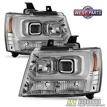 suburban: Chevrolet avalanche 3 комплект передних линзованных фар хром — 3