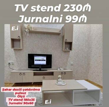 TV altlığı: *TV stend 230Azn 💥 Jurnalni 99Azn💥* ✔️Rəng seçimi var ✔️ Matireal