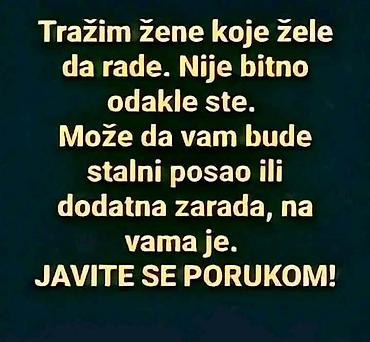 Job: Ponuda rada za žene – moguć stalni posao ili dodatna zarada. Nije — 1