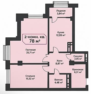 Продажа квартир: 2 комнаты, 78 м², Восток-5 мкр Элитка, 9 этаж, ПСО (под самоотделку) — 3