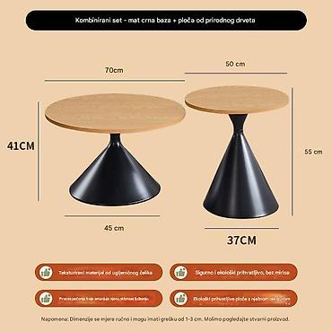 Stolovi: Kombinirani set klub-stolova – moderni stožasti dizajn Opis: - — 2