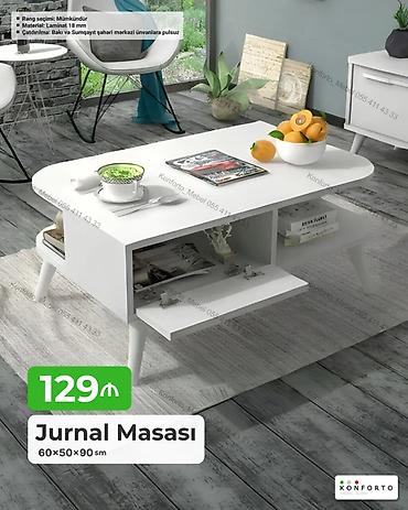 ofis masa: Jurnal masası – 60×50×90 sm • Material: 18 mm laminat • Rəng — 1