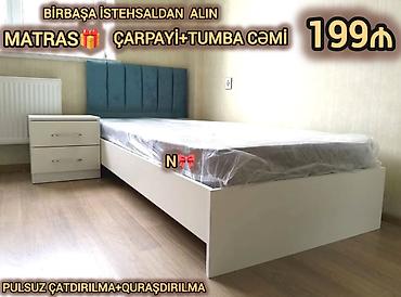 tumba satilir: Çarpayı dəsti – matras hədiyyə ilə • Komplekt: çarpayı + tumbə (2 — 1